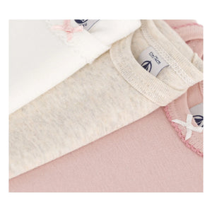 Petit Bateau - Conjunto de 3 bodys | Rosa