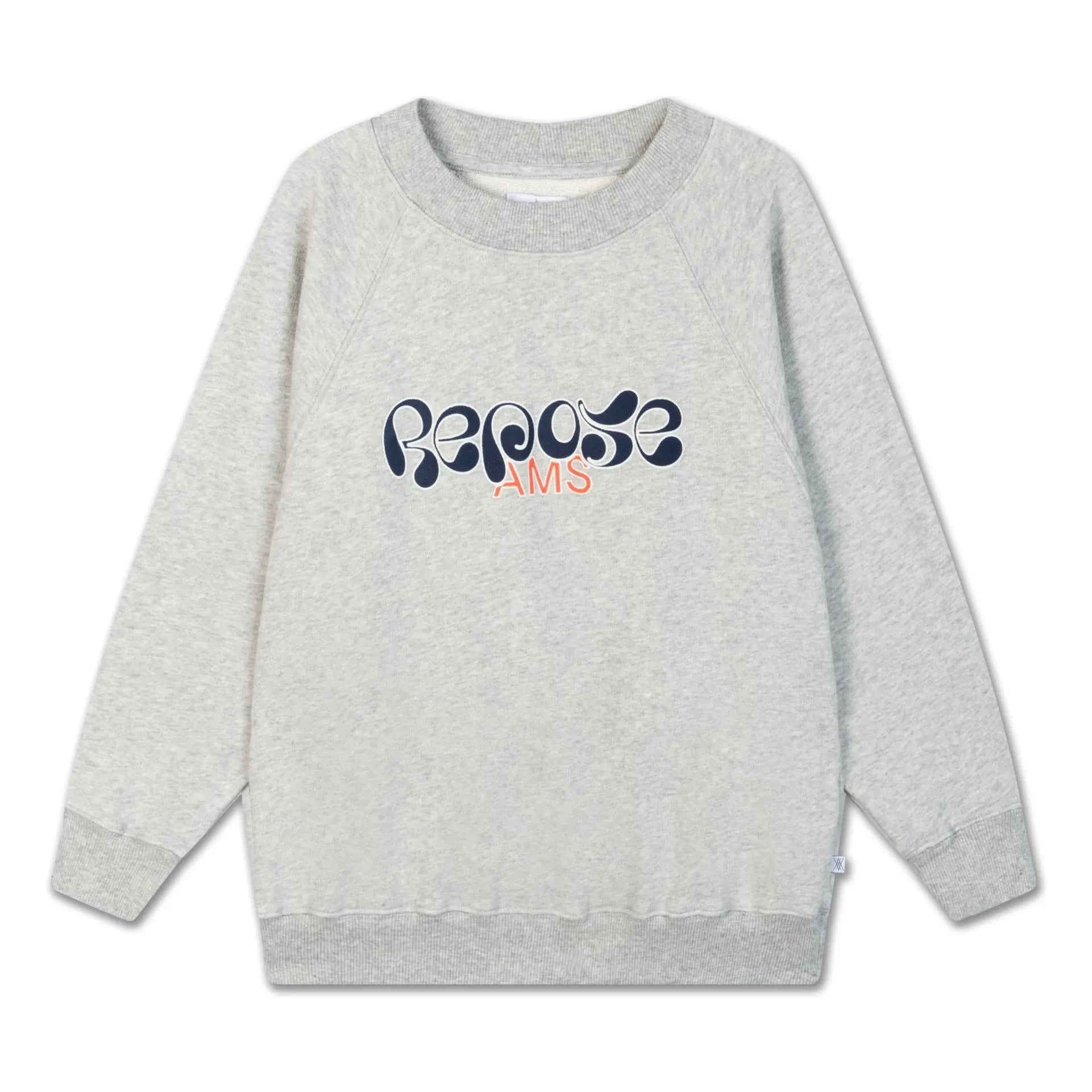 Sudadera con logo de algodón orgánico Repose AMS | Gris jaspeado