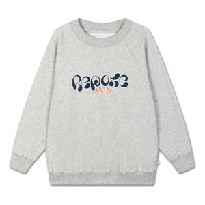 Sudadera con logo de algodón orgánico Repose AMS | Gris jaspeado