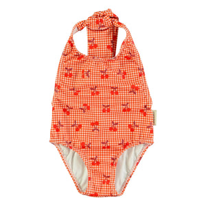 Piupiuchick - Bañador Vichy de Fibra Reciclada | Naranja