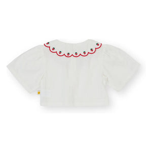 Goldie + Ace - Blusa corta fresa | Marfil