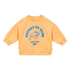 Arsène et Les Pipelettes - Sudadera Shrimp Club de algodón orgánico para bebé | Albaricoque