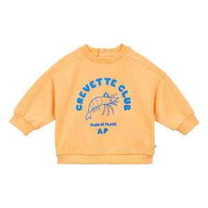 Arsène et Les Pipelettes - Sudadera Shrimp Club de algodón orgánico para bebé | Albaricoque