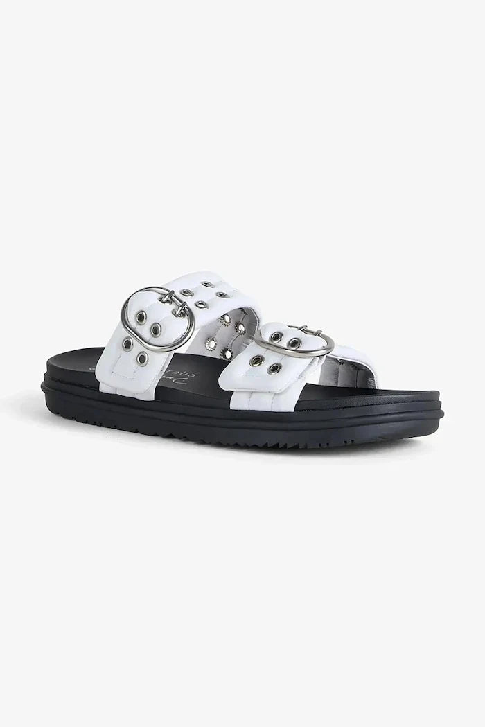 Chanclas planas de cuero para mujer Emu Australia Bondi Buckle 2.0