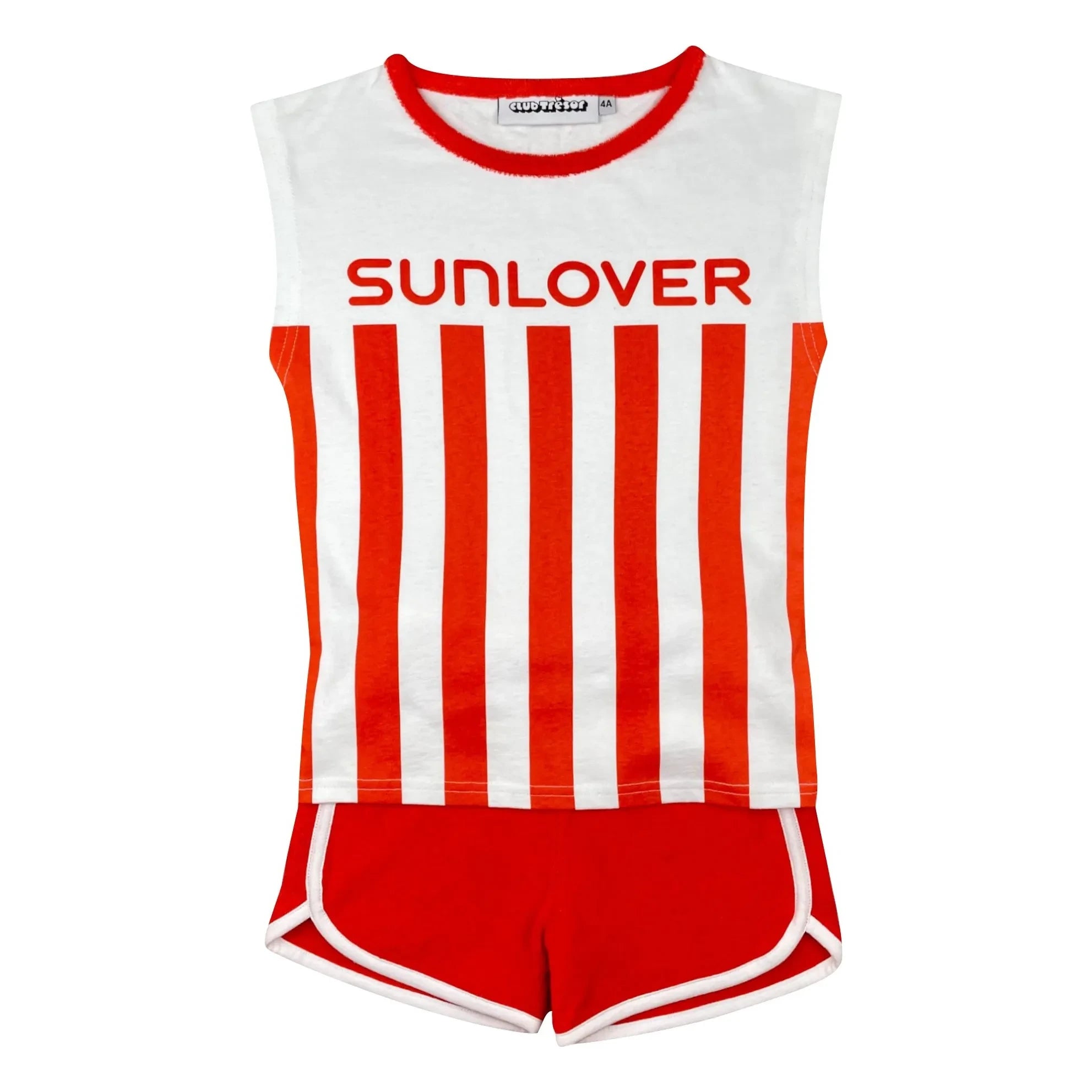 Club Trésor - Conjunto de Top y Pantalones Cortos de Tela de Toalla Sunlover | Rojo