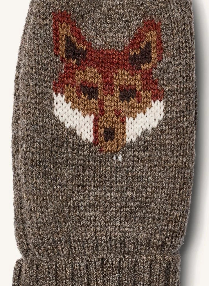 Wheat - Towsi Guantes Jacquard de Lana Merina | Marrón