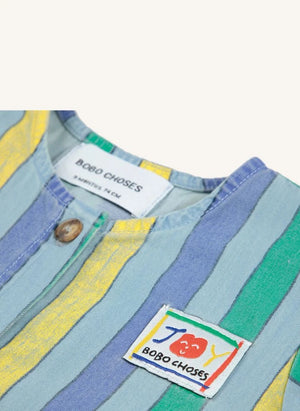 Bobo Choses - Mono de Denim Ligero Rayado | Azul