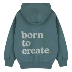 Jenest - Chris Chiné Organik Pamuklu Hoodie | Tavus Kuşu Mavisi