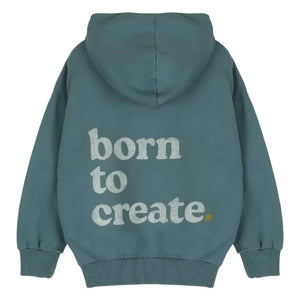 Jenest - Chris Chiné Organik Pamuklu Hoodie | Tavus Kuşu Mavisi