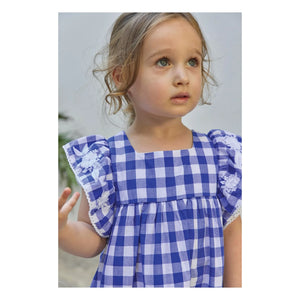Tartine et Chocolat - Vestido de muselina con volantes | Azul real
