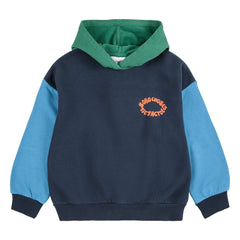 Bobo Choses - Sudadera con capucha de algodón orgánico con bloques de color | Azul