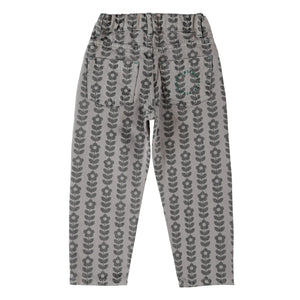 Piupiuchick - Organik Pamuk Çiçek Desenli Pantolon | Gri