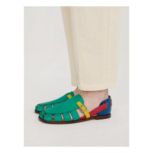 Bobo Choses - Sandalias de cuero con bloques de color | Verde