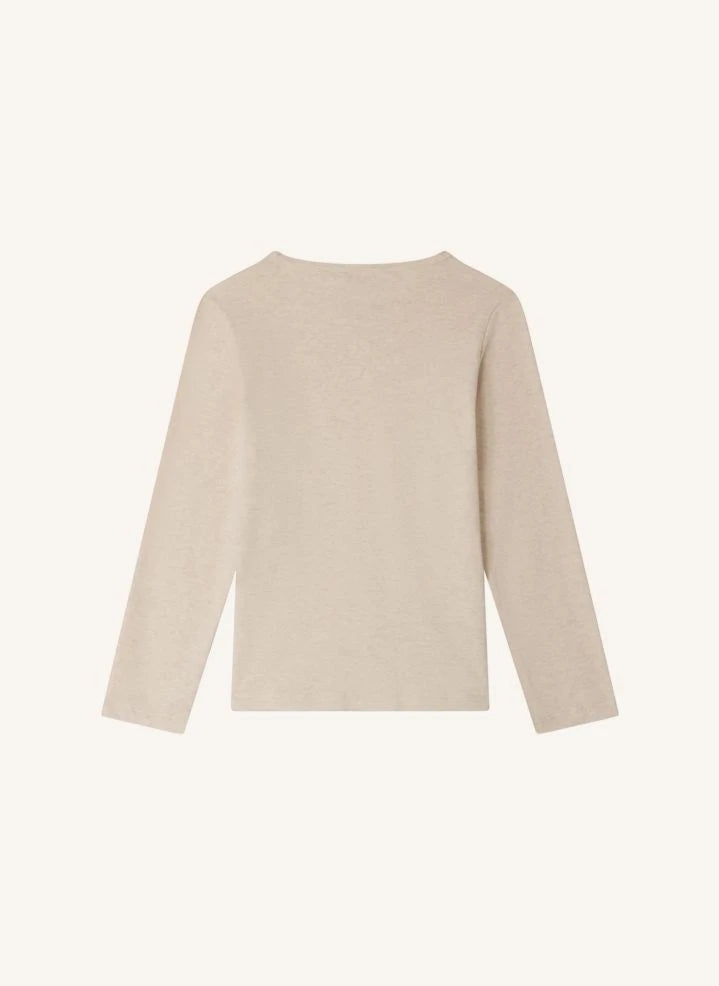 Bonpoint - Tidjiane Camiseta acanalada de algodón orgánico | Heather beige