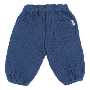 Búho - Pantalones de Gasa de Algodón | Azul Marino