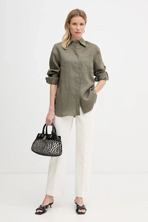 Max&Co. camisa de safari de lino para mujer MCOGATTONI