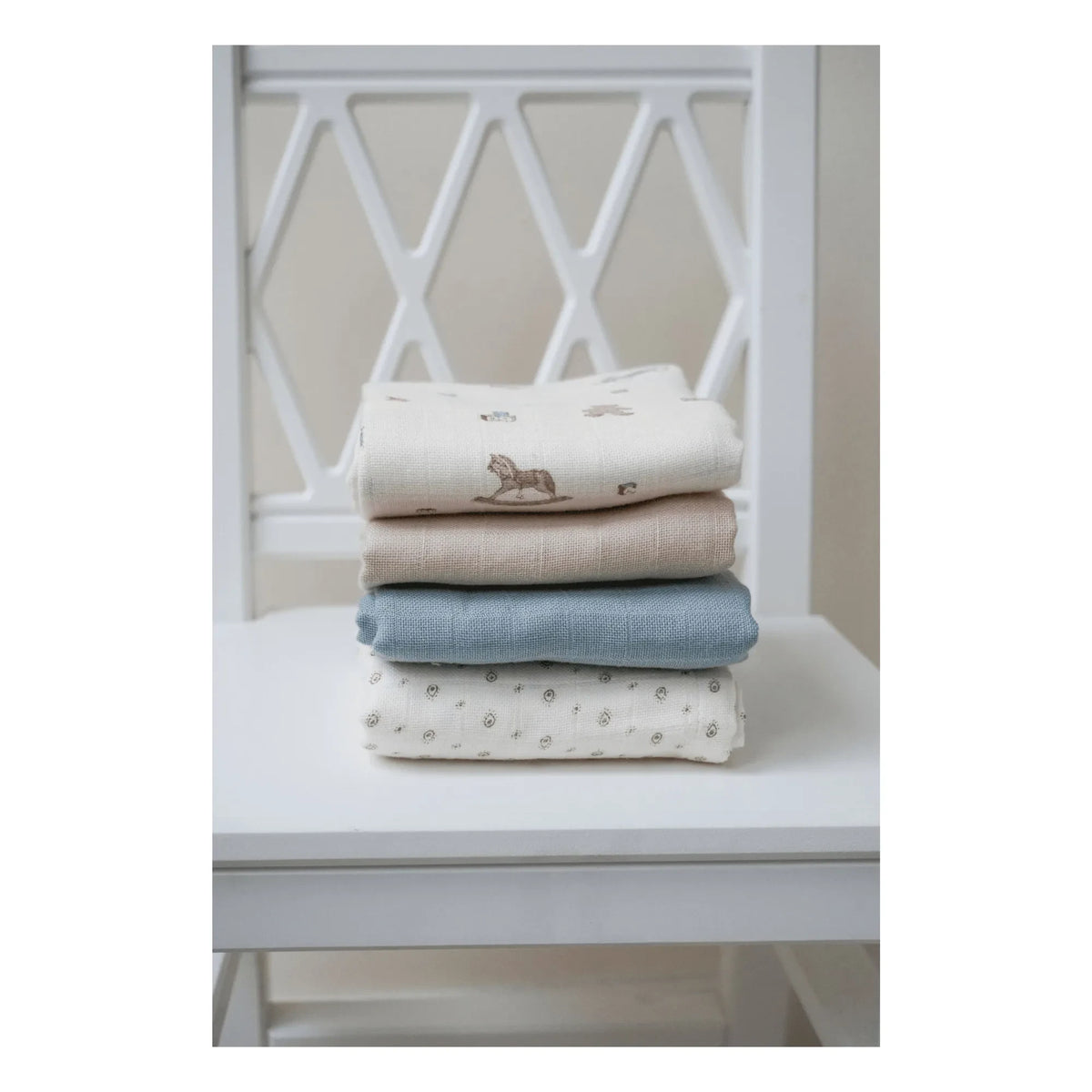 Cam Cam - Pañales de tela Vintage Toys - Set de 3 | Beige