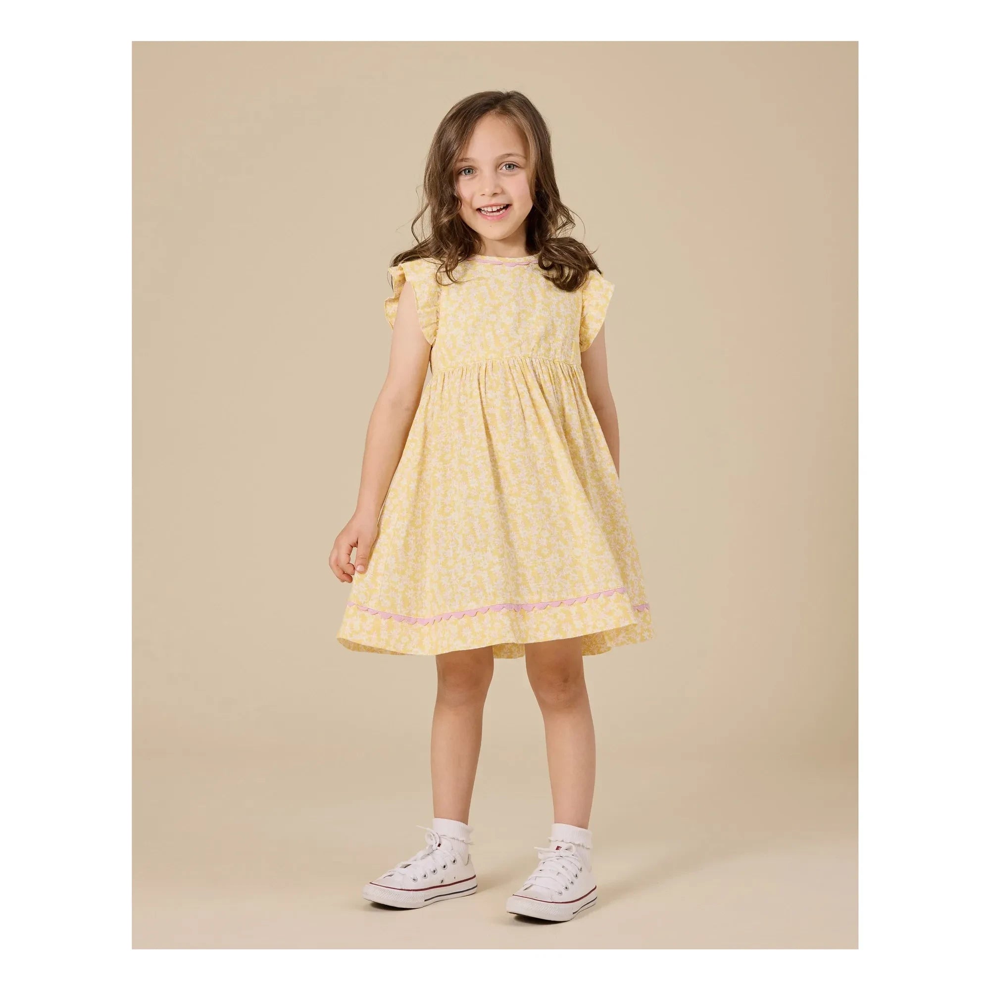 Goldie + Ace - Vestido Fleurie de punto | Amarillo