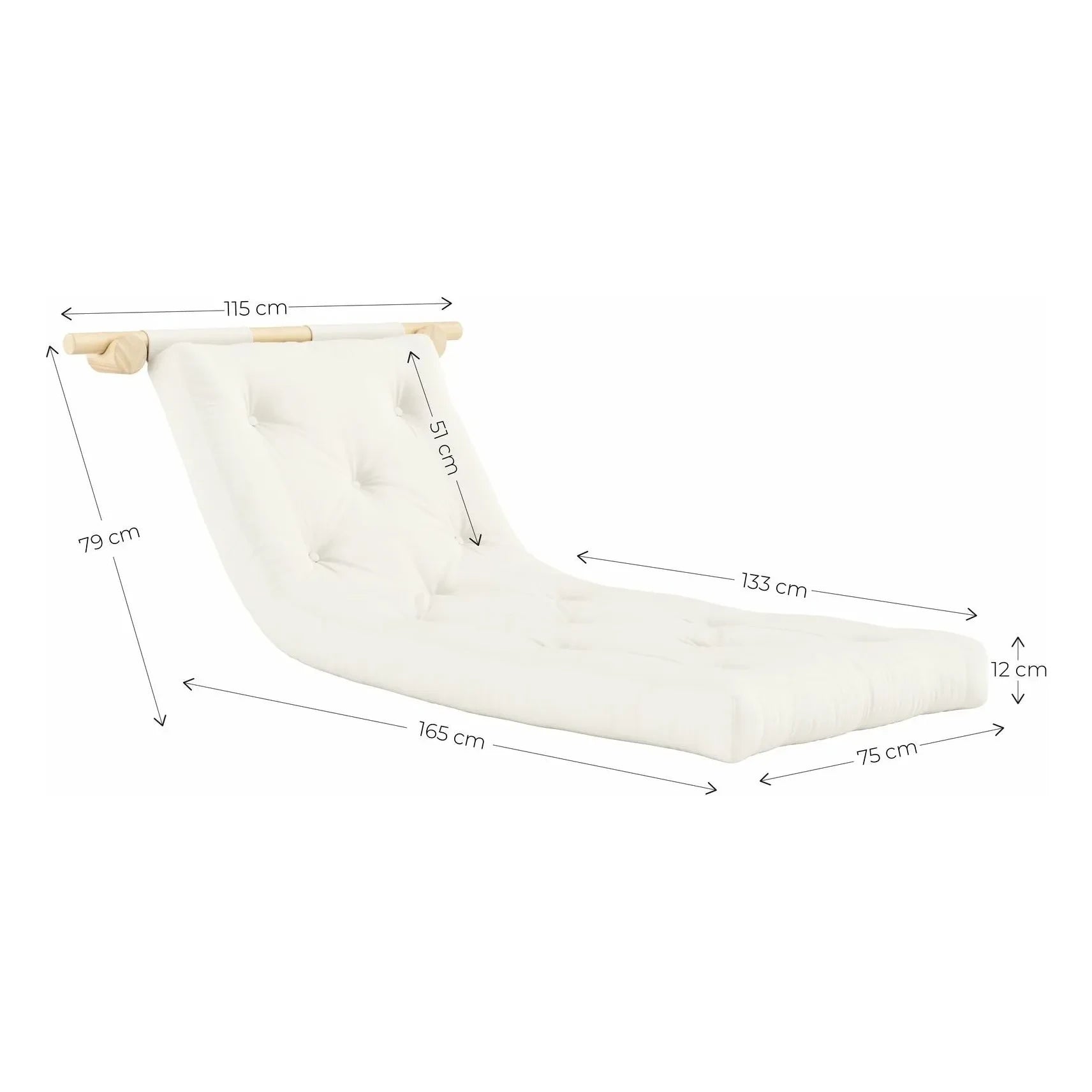 Karup Design - Sofá cama con ganchos 75x200 cm | Crema