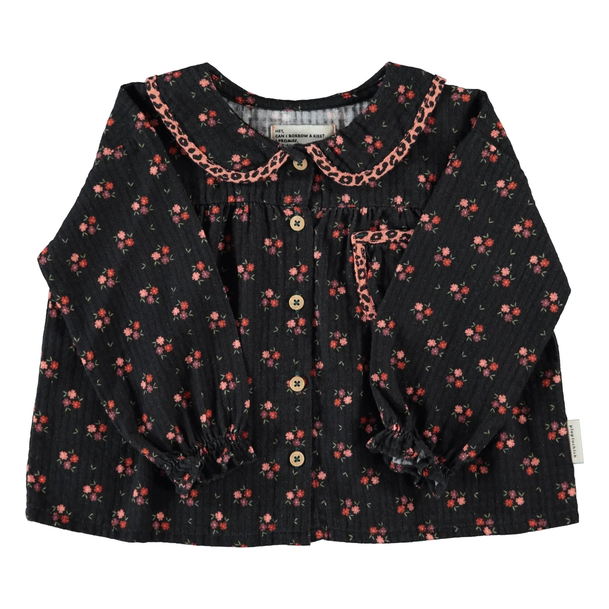 Piupiuchick - Blusa de Flores | Negro