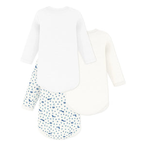 Petit Bateau - 3'lü Organik Pamuk Tilki Body Seti | Mavi