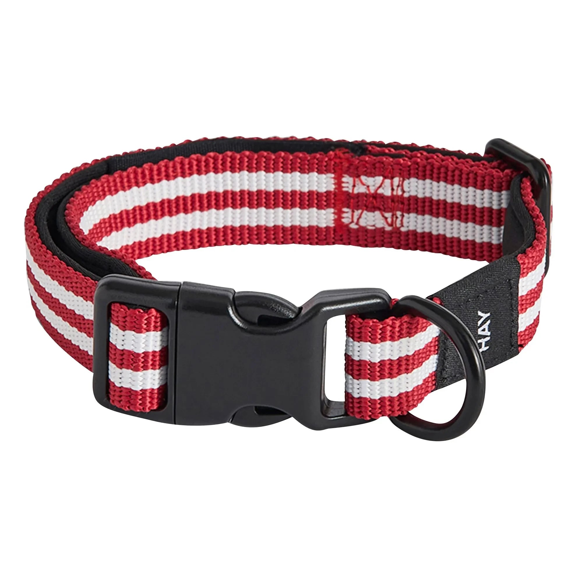 Hola - Collar de perro a rayas rojas