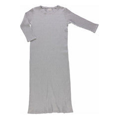 Poudre Organic - Vestido de canalé Orquídea - Colección Mujer | Gris Claro