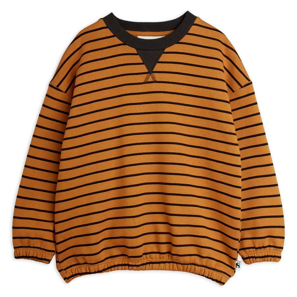 Mini Rodini - Sudadera de rayas de algodón orgánico | Marrón
