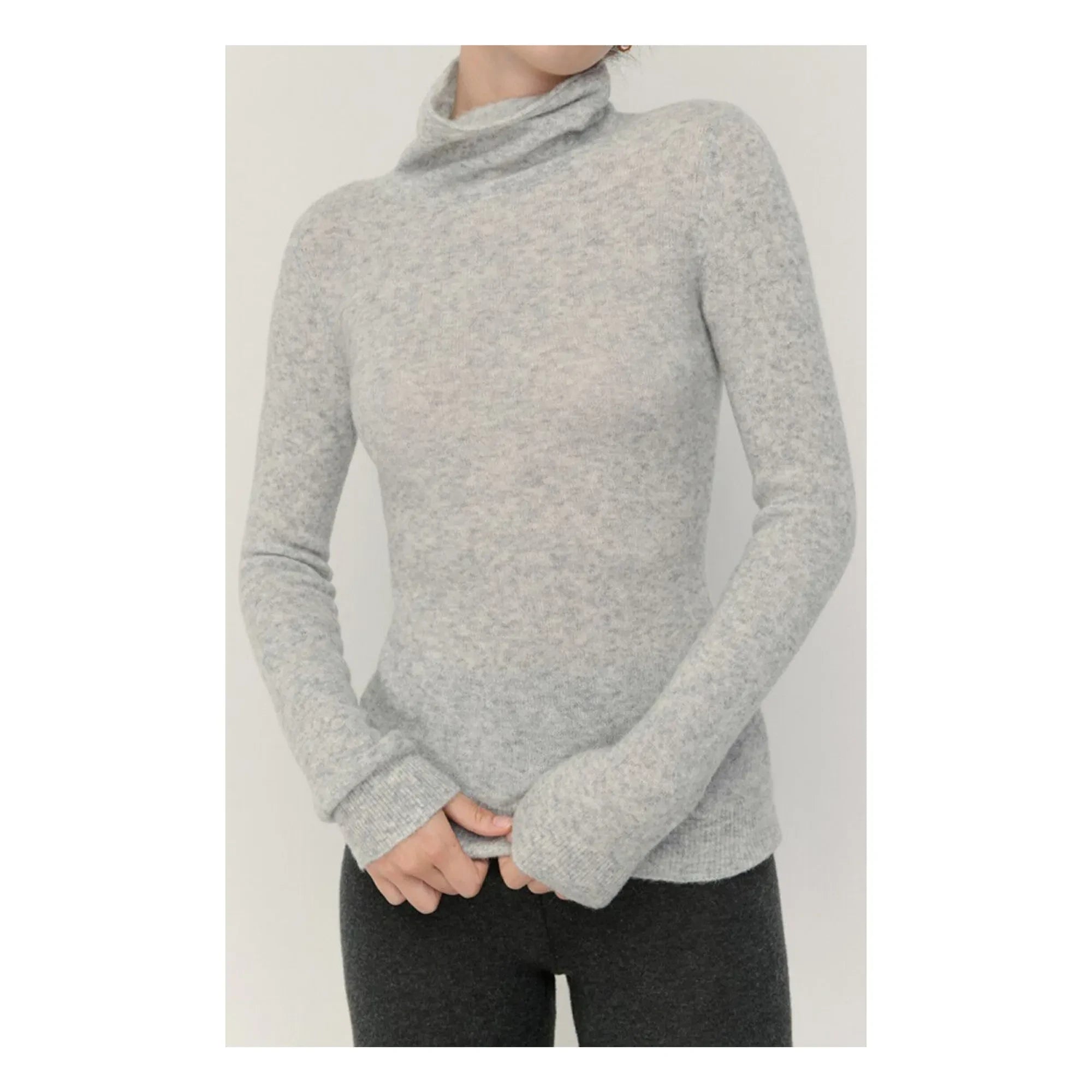 American Vintage - Jersey de lana con cuello tipo polo Razpark | Gris claro