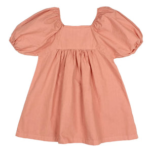 Búho - Vestido de popelín de algodón orgánico | Rosa empolvado