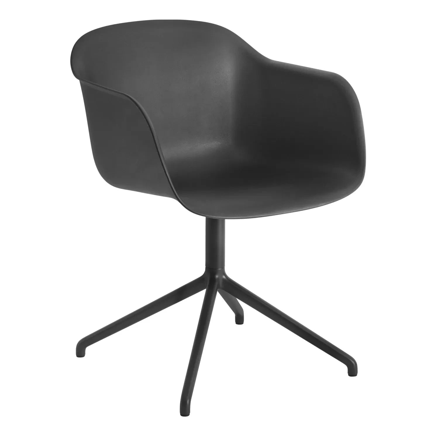 Muuto - Silla de plástico de fibra reciclada con reposabrazos | Negro