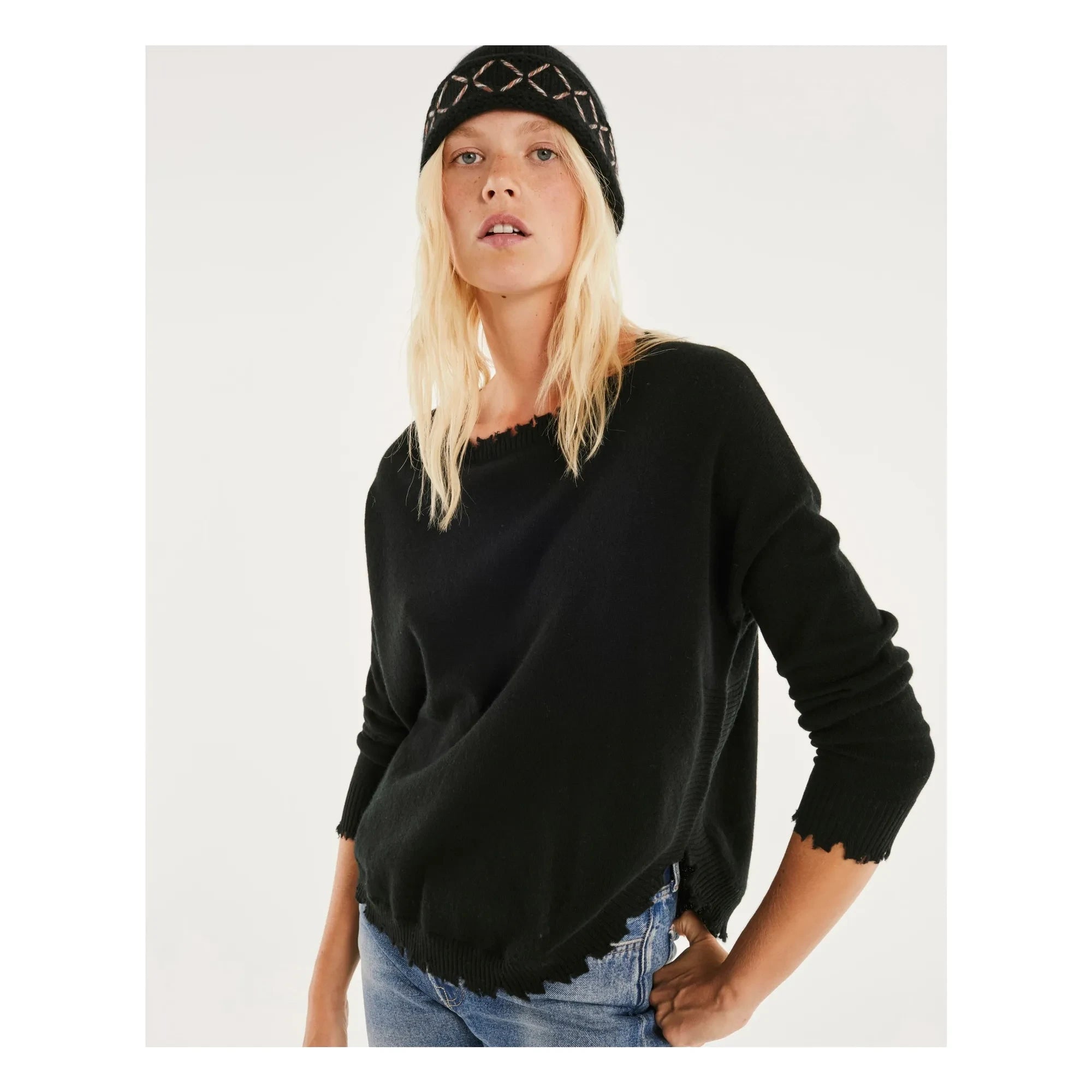 Kujten - Jersey de cachemira Mela | Negro
