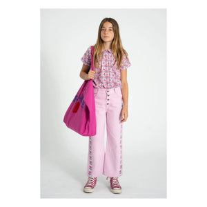 Piupiuchick - Pantalón Flare Fleuri Twill | Rosa
