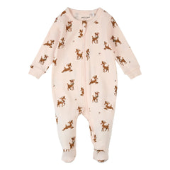 Petit Lem - Pijama con pies de algodón orgánico Rennes | Rosa pálido