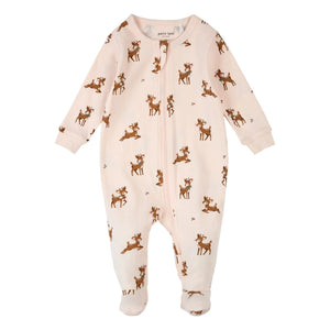 Petit Lem - Pijama con pies de algodón orgánico Rennes | Rosa pálido