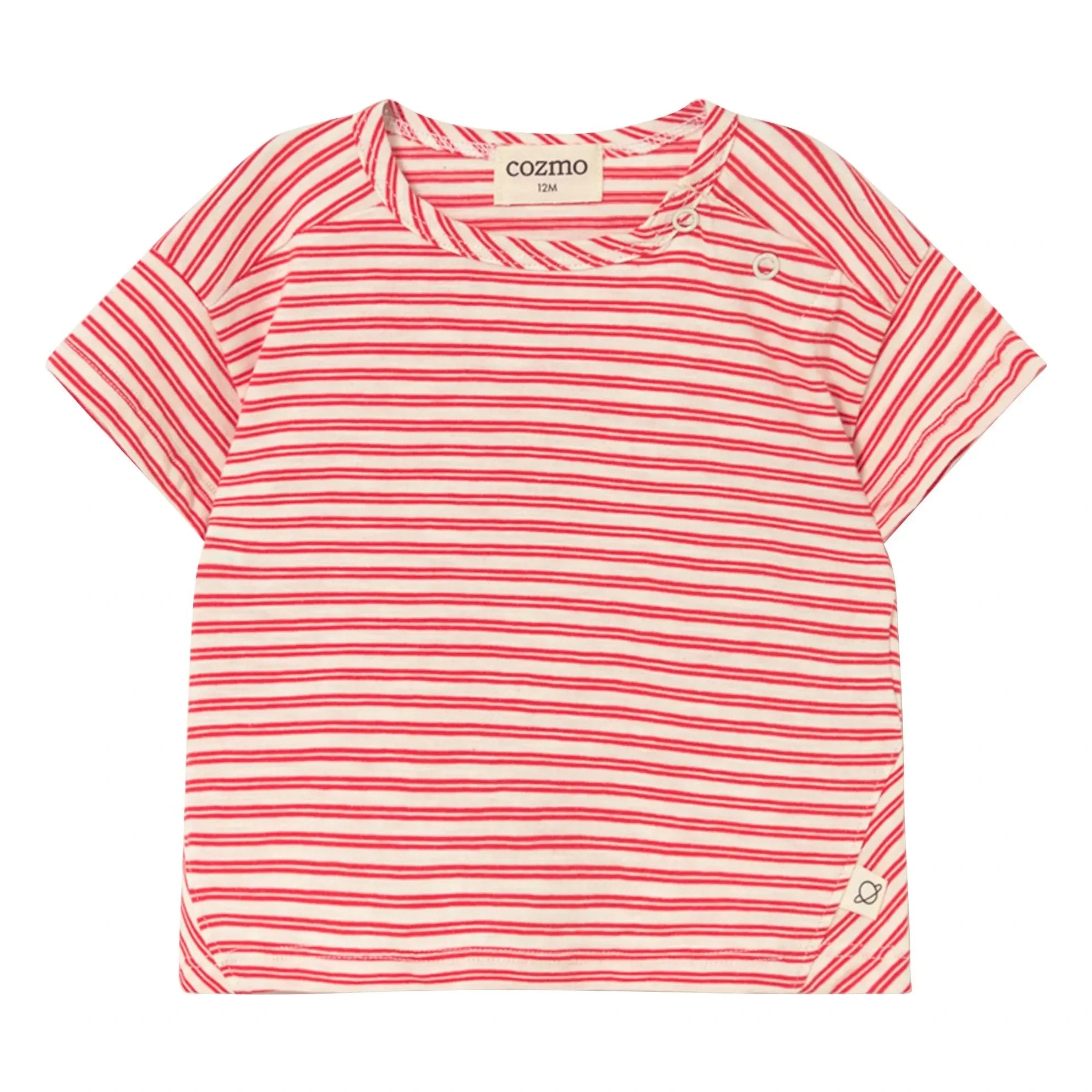 Cozmo - Camiseta de bebé de rayas | Rojo