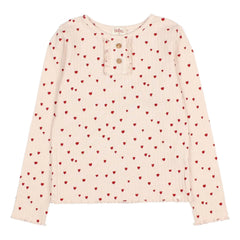 Búho - Camiseta Mini Corazones | Rosa Claro