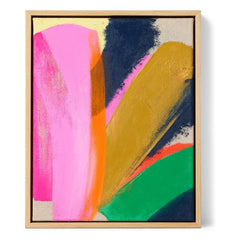HKliving - Cuadro con marco abstracto Bright Lights | Rosa