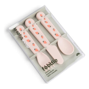 Done by deer - Set de cubiertos Tiny Farm - Set de 3 | Rosa claro