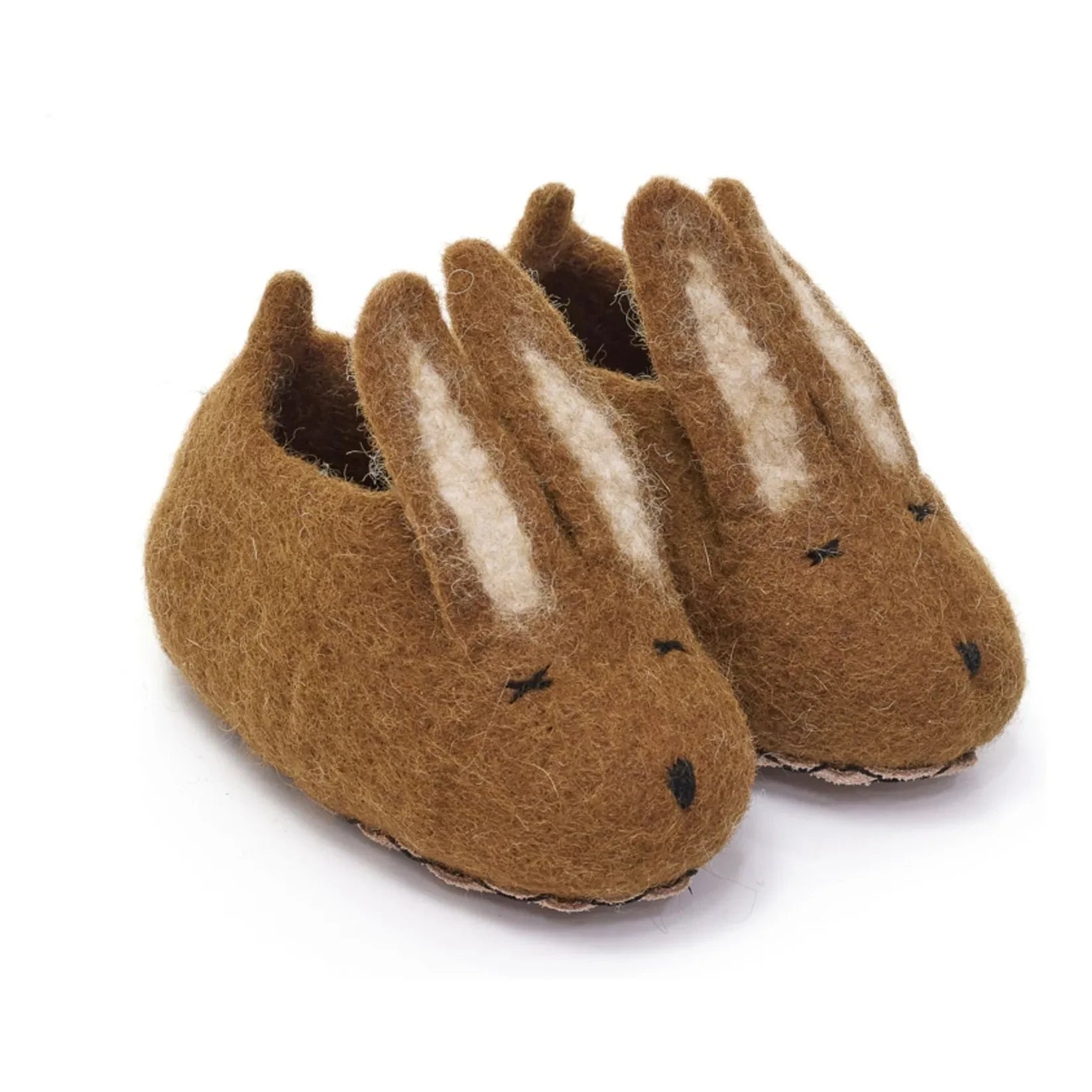 Muskhane - Zapatillas de fieltro y piel de conejo | Marrón