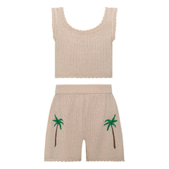 Pepita & Me - Conjunto de top y pantalón corto Rocky Maille Palm | Marfil