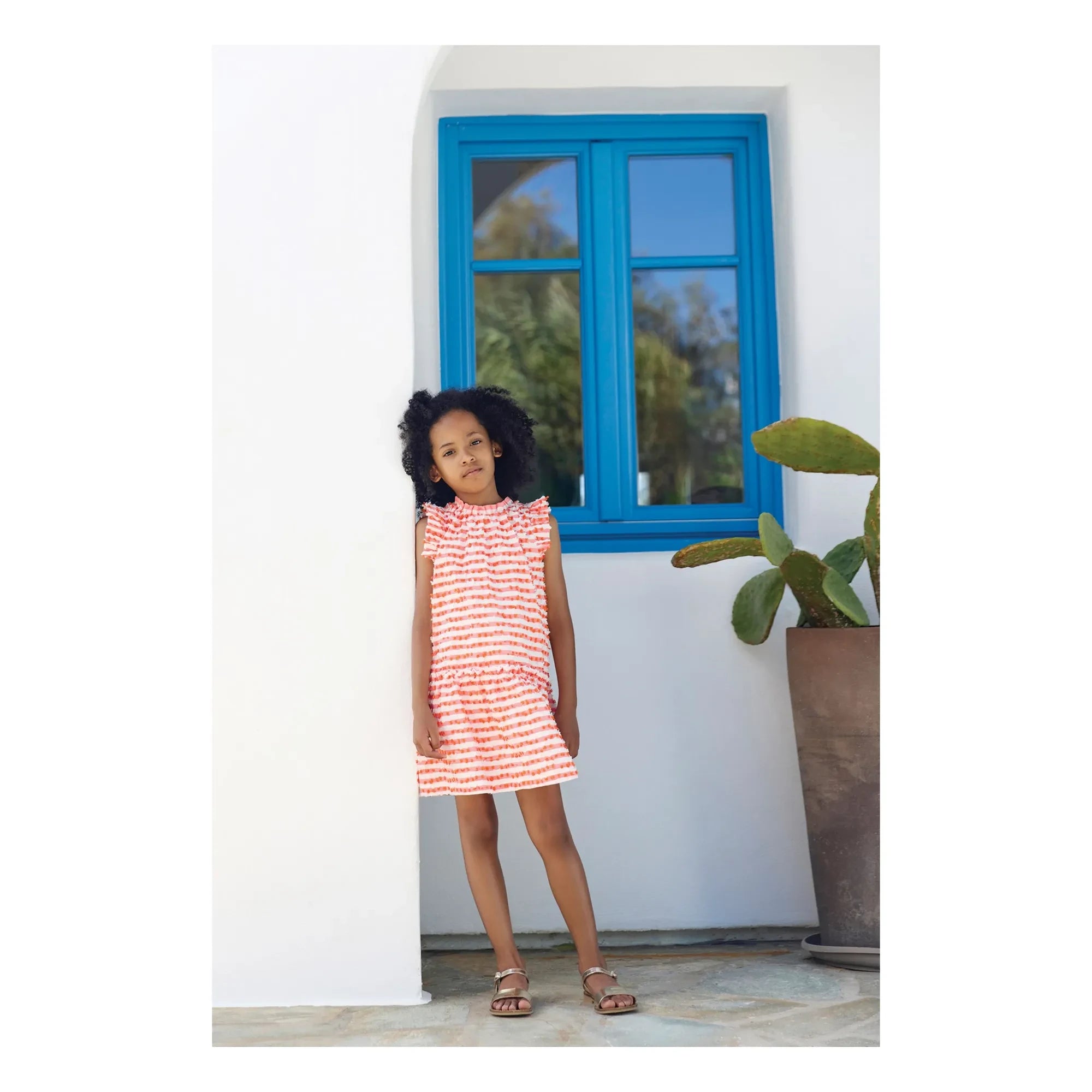 Tartine et Chocolat - Vestido sin mangas de rayas | Blanco
