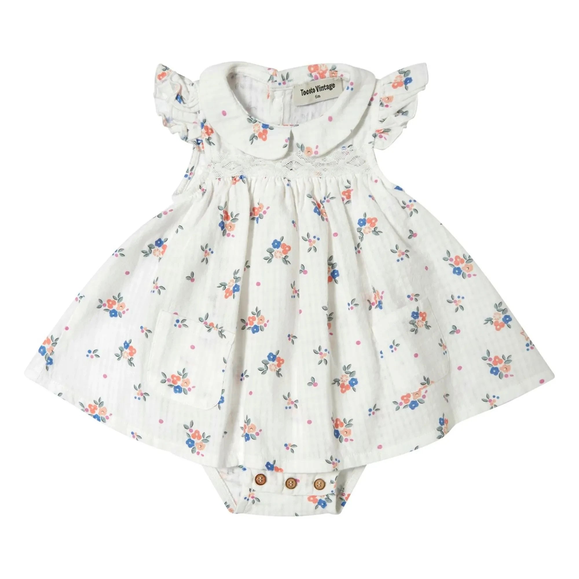Tocoto Vintage - Vestido floral | Blanco