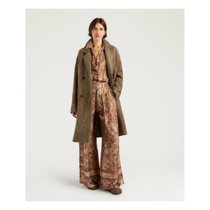 Momoni - Lancaster Herringbone Saf Yün Kaban | Bej