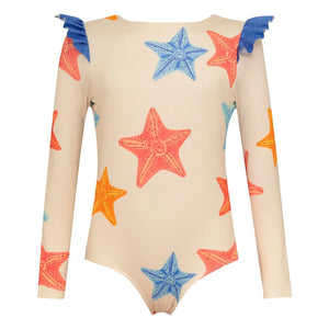 Pepita & Me - Wings Etoiles Maillot de baño de manga larga | Crudo