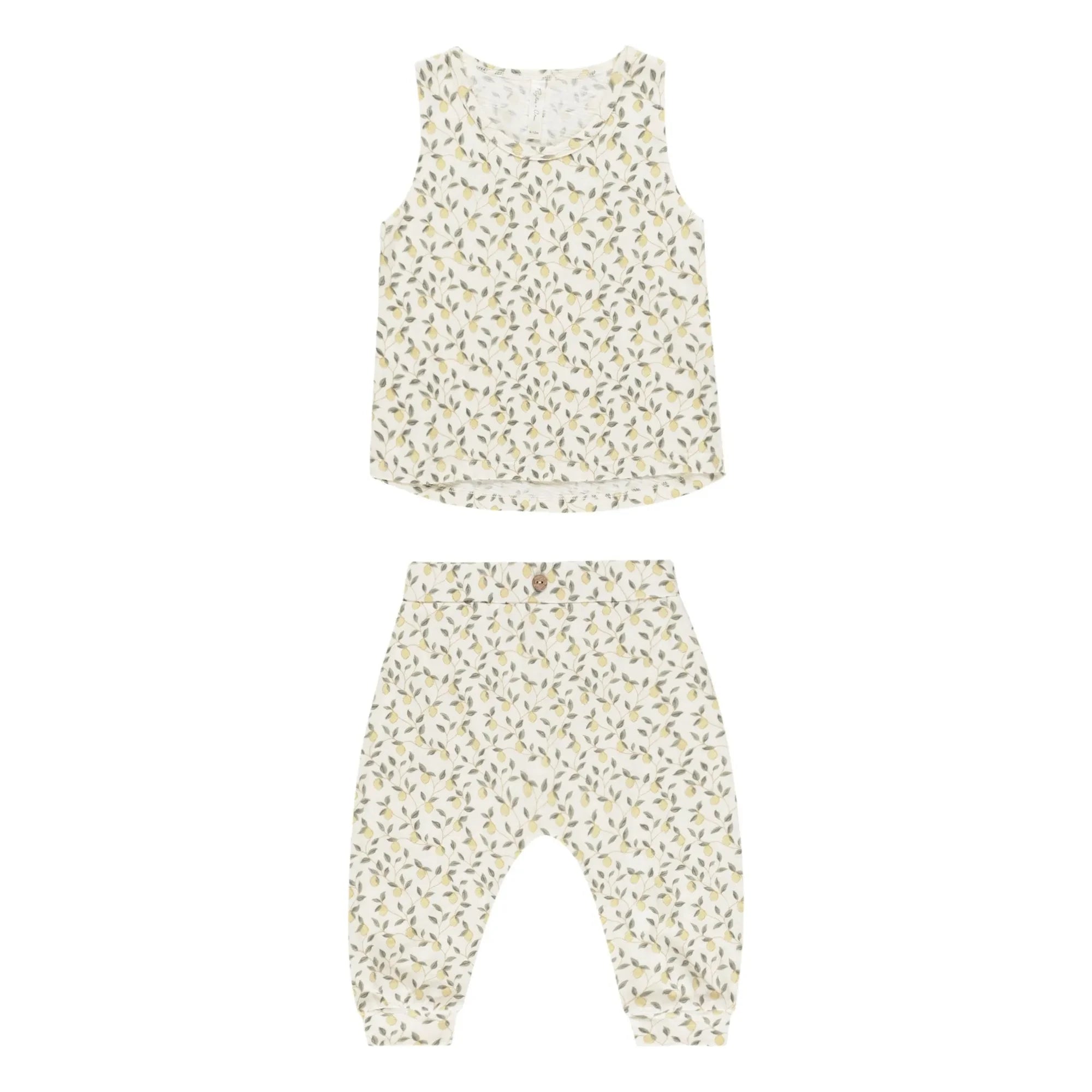 Rylee + Cru - Conjunto de camiseta y pantalón Lemon | Marfil