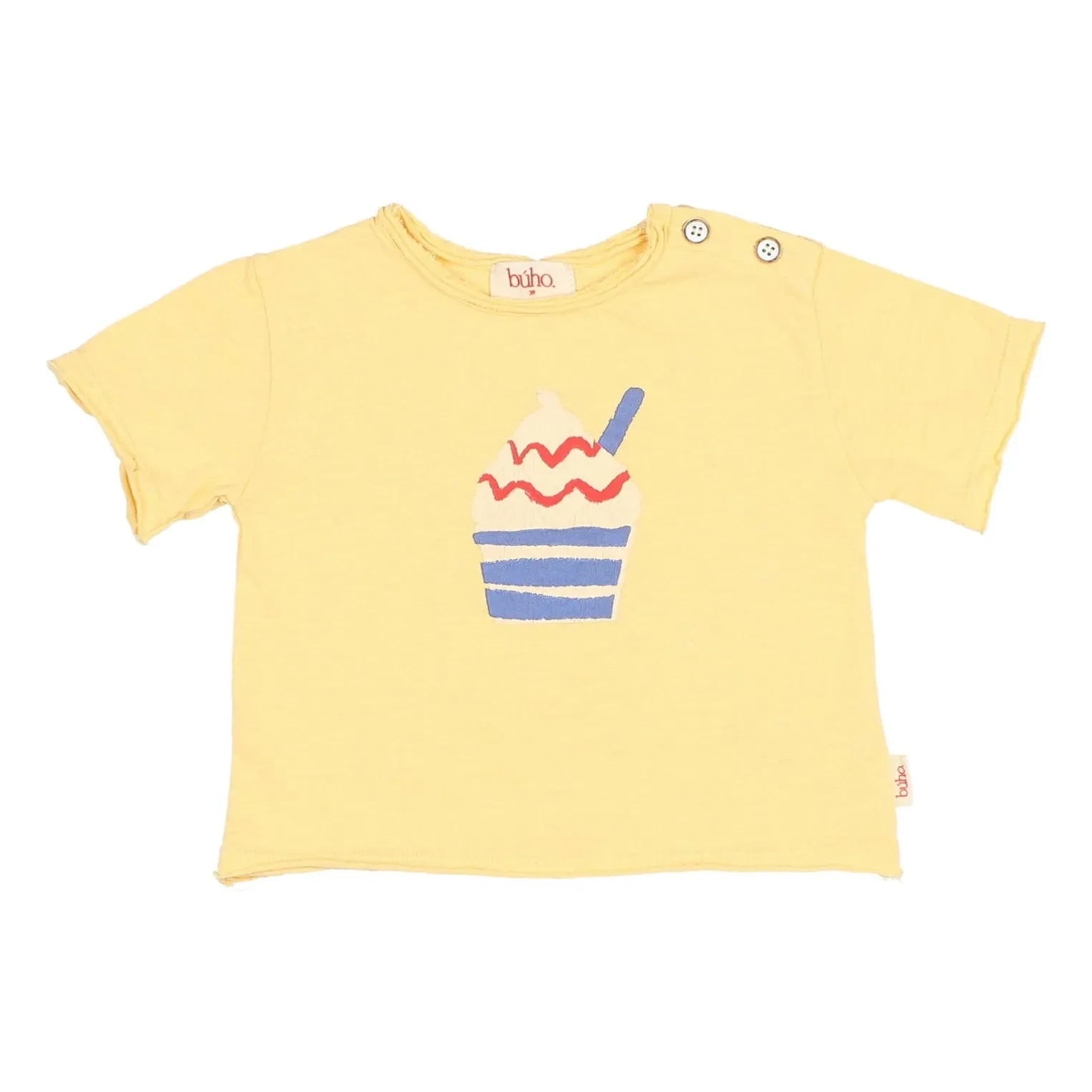 Búho - Camiseta de algodón orgánico Buz | Amarillo