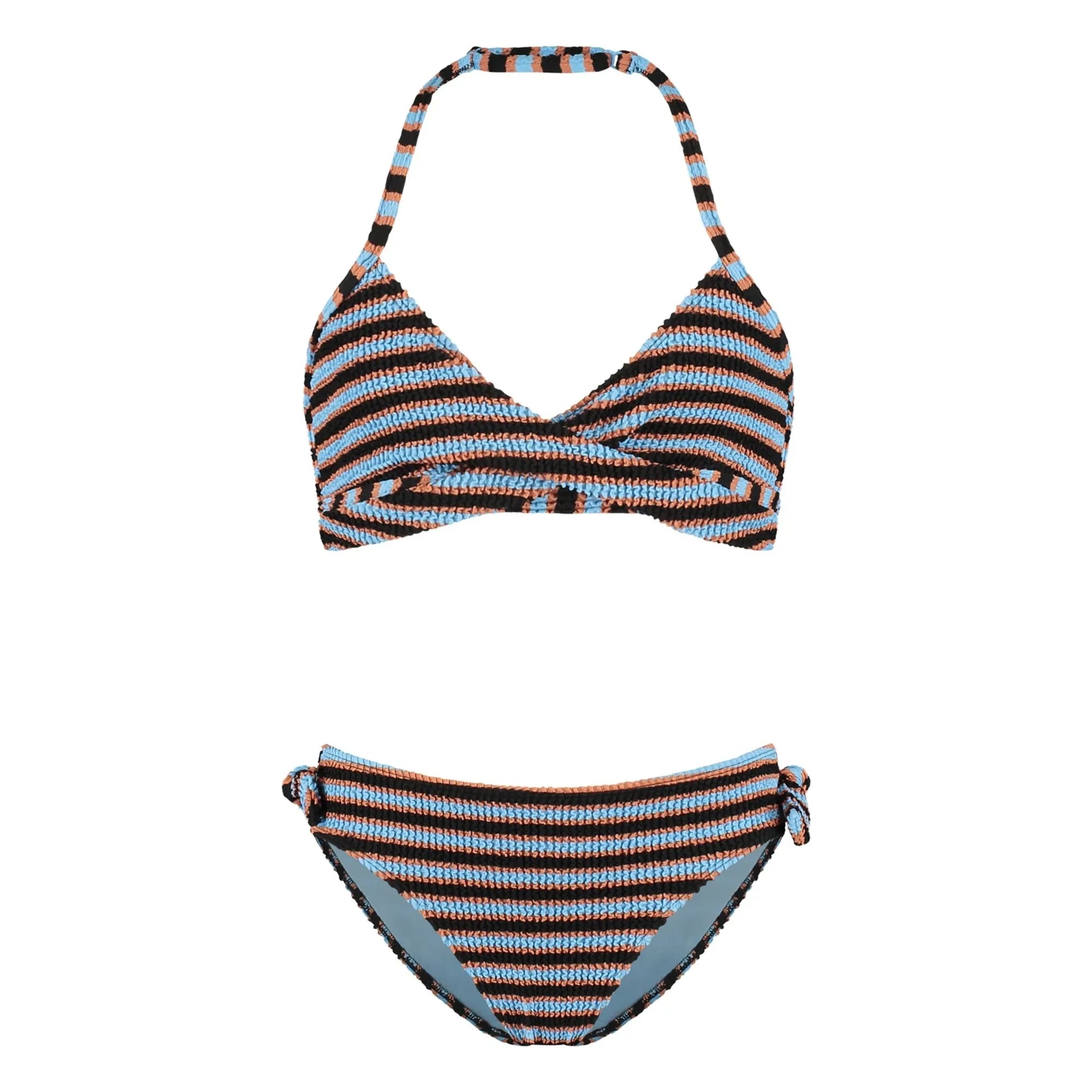 Beachlife - Bañador acanalado con doble botón | Azul claro