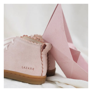 Zapatillas deportivas Lazare - Feston Raoul de ante con cordones | Rosa empolvado