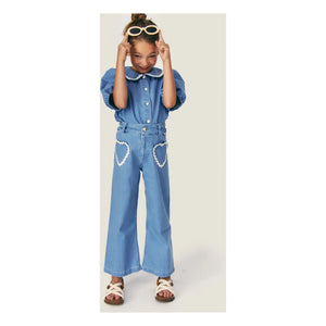 Mipounet - Jean Louise Corazones con Bolsillos | Azul claro